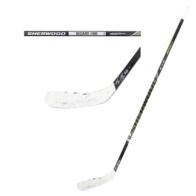 Connor Bedard Chicago Blackhawks Autographed Fanatics Authentic Game-Used Black Sherwood Stick from the 2025-26 NHL Season