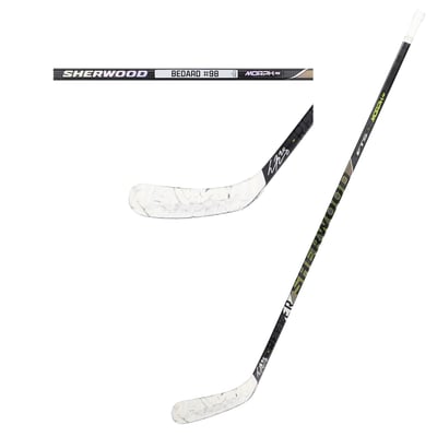 Connor Bedard Chicago Blackhawks Autographed Fanatics Authentic Game-Used Black Sherwood Stick from the 2025-26 NHL Season
