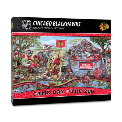 Chicago Blackhawks Fanpoint 10.5" x 28" Game Day at the Zoo 500-Piece Puzzle