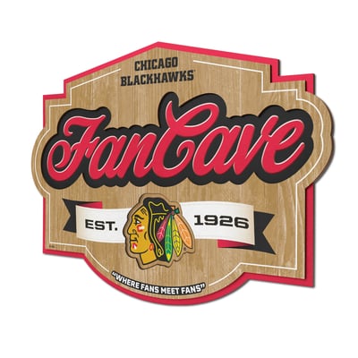 Chicago Blackhawks Fanpoint 12.5" x 17" Fan Cave Sign