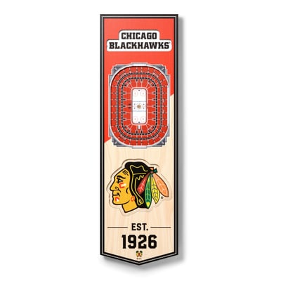 Chicago Blackhawks Fanpoint 6'' x 19'' 3D StadiumView Banner