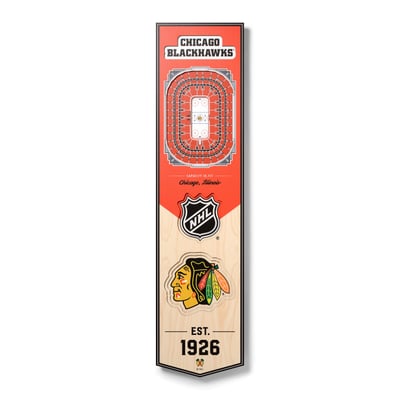 Chicago Blackhawks Fanpoint 8'' x 32'' 3D StadiumView Banner