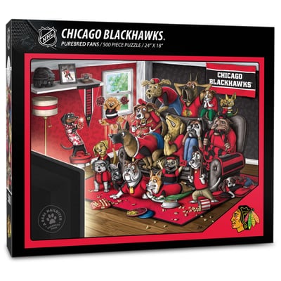 Chicago Blackhawks Fanpoint Purebred Fans 18'' x 24'' A Real Nailbiter 500-Piece Puzzle