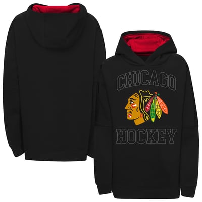Chicago Blackhawks Outerstuff Girls Youth Rink Sparkle Hoodie - Black
