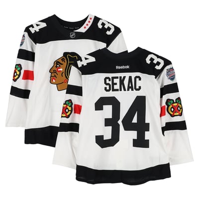 Jiri Sekac Chicago Blackhawks Fanatics Authentic Player-Issued #34 White Jersey vs. Minnesota Wild on February 21, 2016 