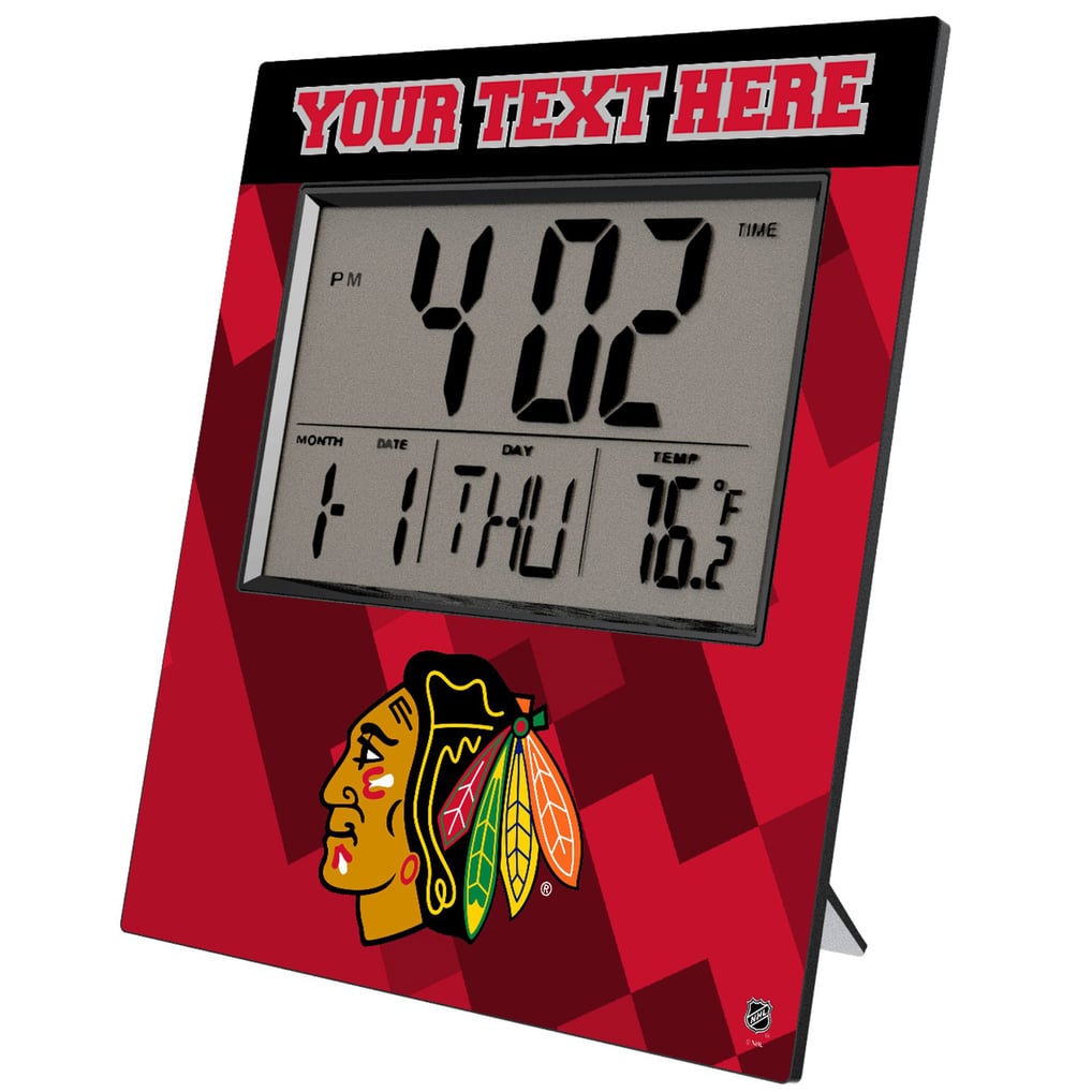 Chicago Blackhawks Keyscaper Color Block Personalized Digital Desk Clock