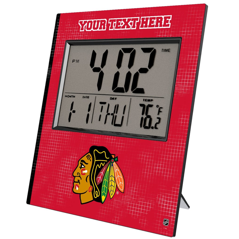 Chicago Blackhawks Keyscaper Cross Hatch Personalized Digital Desk Clock