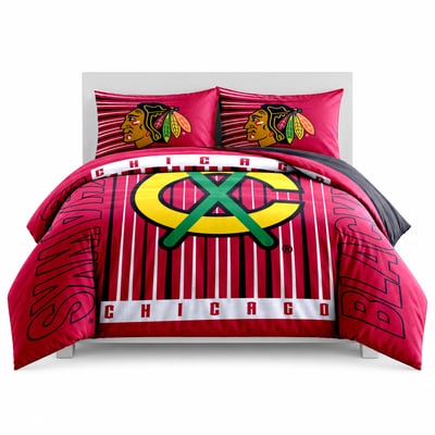 Chicago Blackhawks Logo Brands Momentum 5-Piece Full/Queen Bedding Set