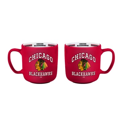 Chicago Blackhawks Logo Brands Two-Piece 15oz. Stripe Mug Set