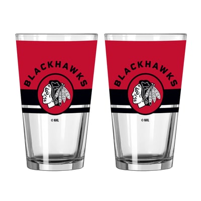 Chicago Blackhawks Logo Brands Two-Piece 16oz. Horizon Pint Glass Set