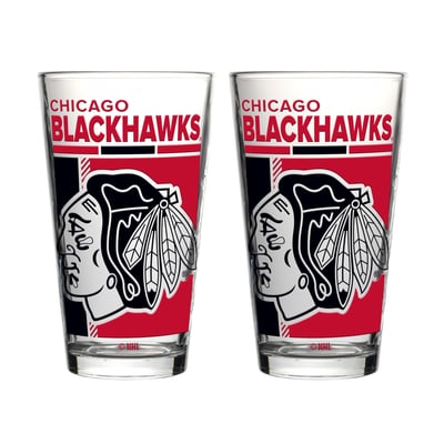 Chicago Blackhawks Logo Brands Two-Piece 16oz. Pint Glass Set