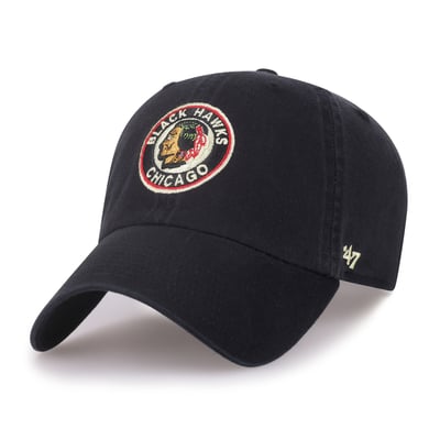 Chicago Blackhawks '47 Vintage Clean Up Adjustable Hat - Black