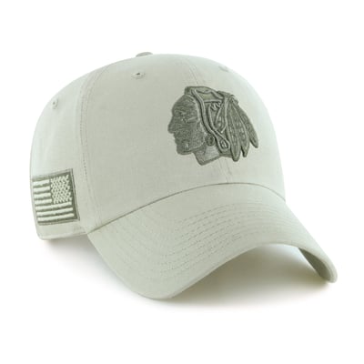 Chicago Blackhawks '47 OHT Tri-Hit Clean Up Adjustable Hat - Cream
