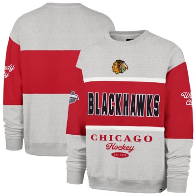  Chicago Blackhawks '47 Fall Maximilist Crew Sweatshirt - Gray