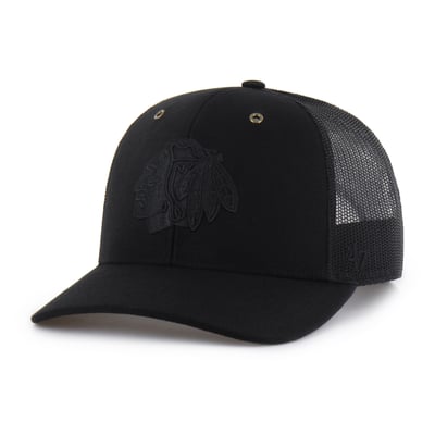 Chicago Blackhawks '47 x Carhartt Black Trucker Adjustable Hat - Black