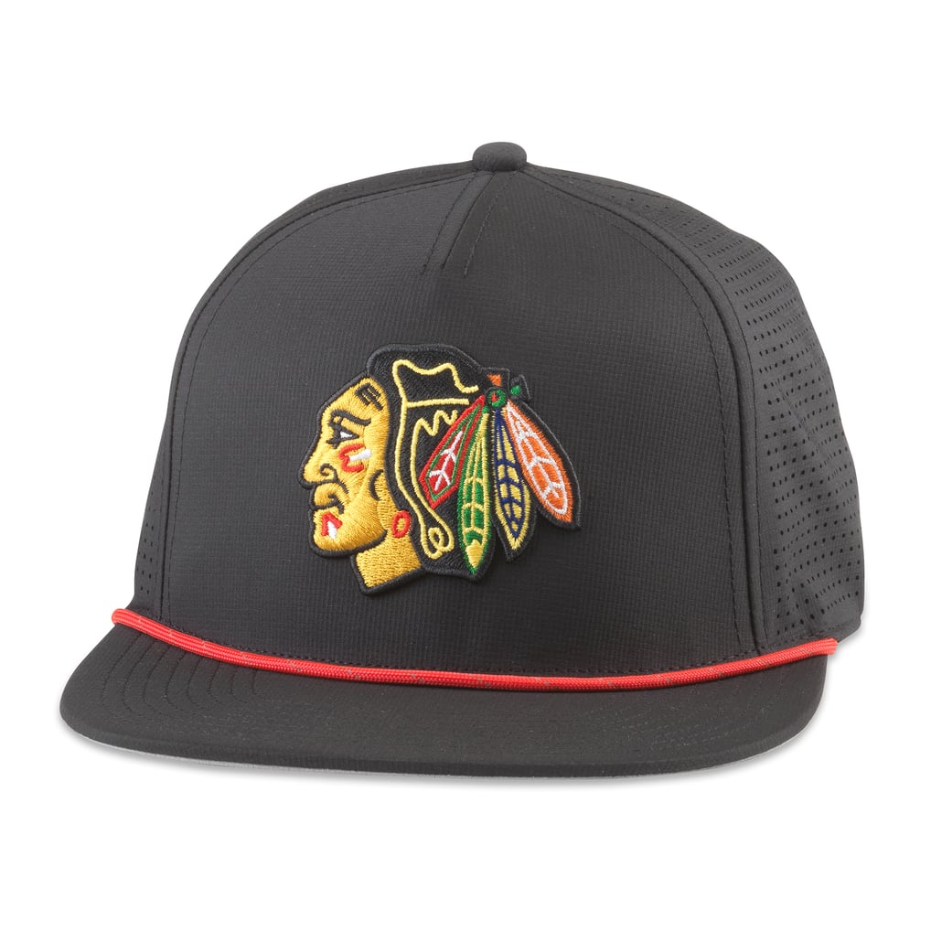  Chicago Blackhawks American Needle Buxton Pro Tech Adjustable Hat - Black