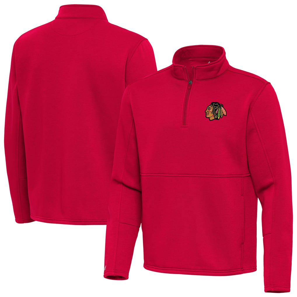 Chicago Blackhawks Antigua Twist Quarter-Zip Pullover Jacket - Red