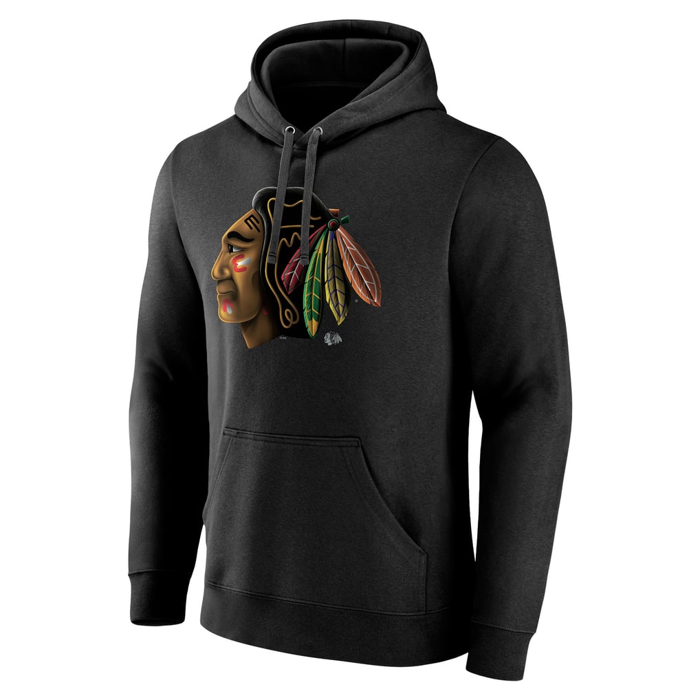 Chicago Blackhawks Personalized Midnight Mascot Logo Pullover Hoodie - Black