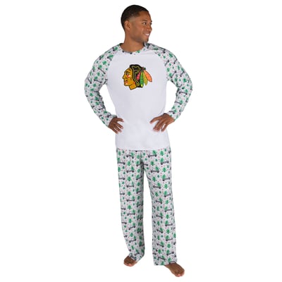 Chicago Blackhawks Concepts Sport Frostbite Holiday Pajama Set - White
