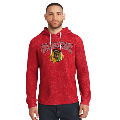  Chicago Blackhawks Darius Rucker Collection by Fanatics Waffle-Knit Hooded Tri-Blend Long Sleeve T-Shirt - Red