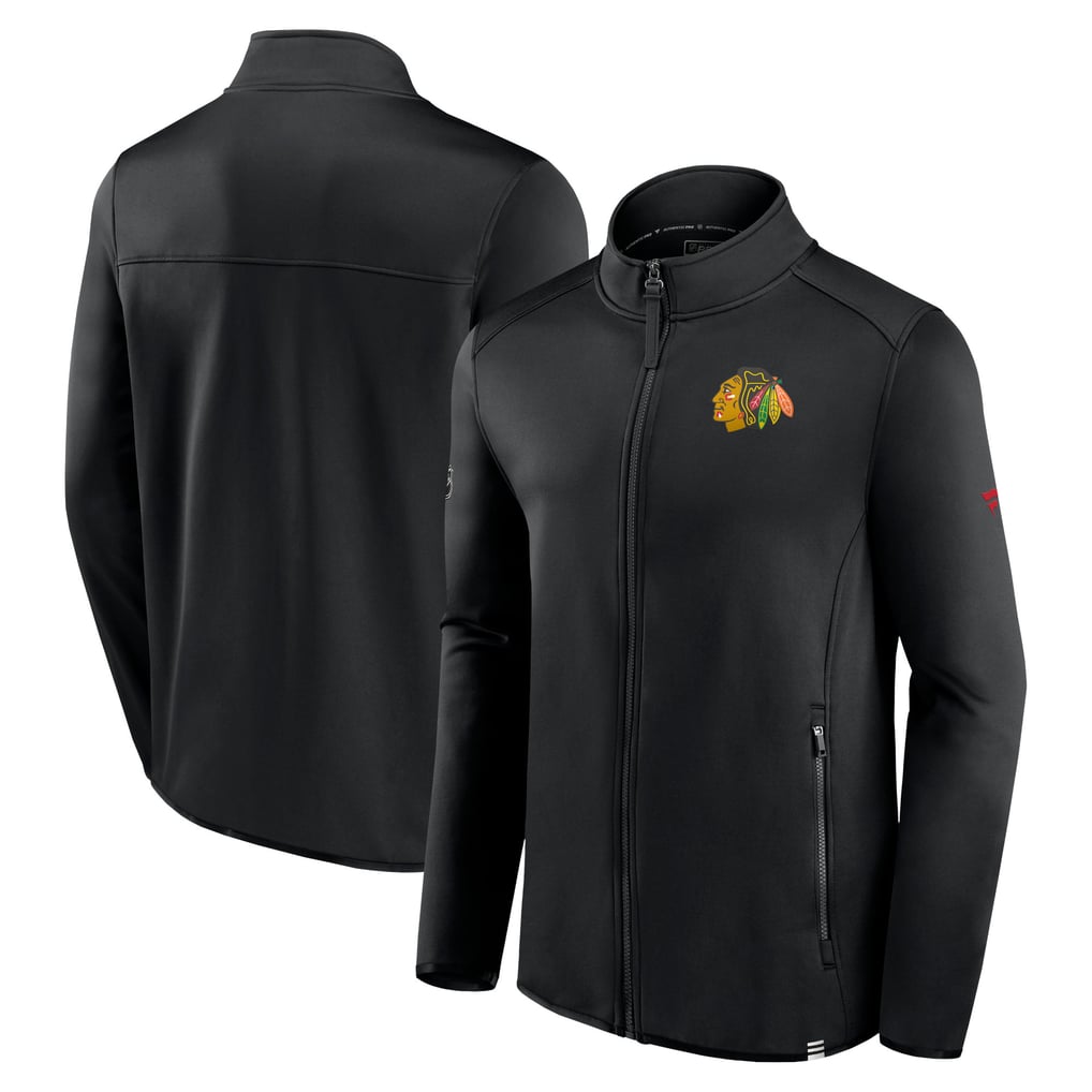 Chicago Blackhawks Fanatics Authentic Pro Full-Zip Jacket - Black