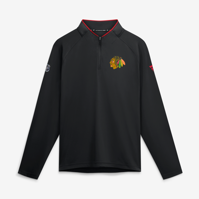 Chicago Blackhawks Fanatics Authentic Pro Rink Lightweight Quarter-Zip Pullover - Black