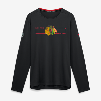 Chicago Blackhawks Fanatics Authentic Pro Rink Tech Long Sleeve T-Shirt - Black