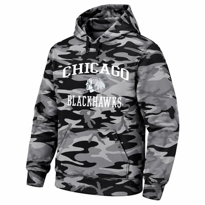  Chicago Blackhawks Fanatics Big & Tall Camo Fleece Hoodie - Black