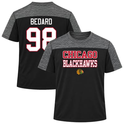 Connor Bedard Chicago Blackhawks Fanatics Big & Tall Name & Number Colorblocked T-Shirt - Black
