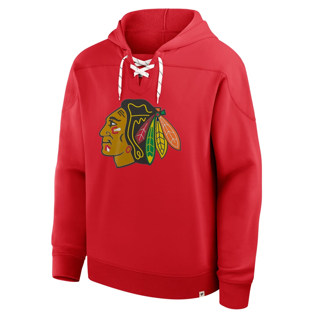 Men's Chicago Blackhawks Fanatics Red Fleece French Terry Pullover Hoodie