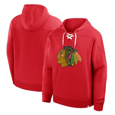  Chicago Blackhawks Fanatics Fleece French Terry Pullover Hoodie - Red