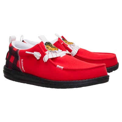 Chicago Blackhawks Hey Dude Wally Funk Casual Slip-On Shoes - Red