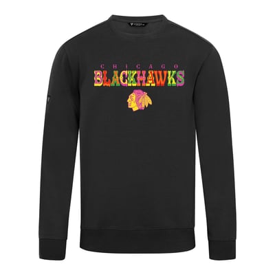 Chicago Blackhawks Levelwear DOTD Fiesta Text Zane Sweatshirt - Black

