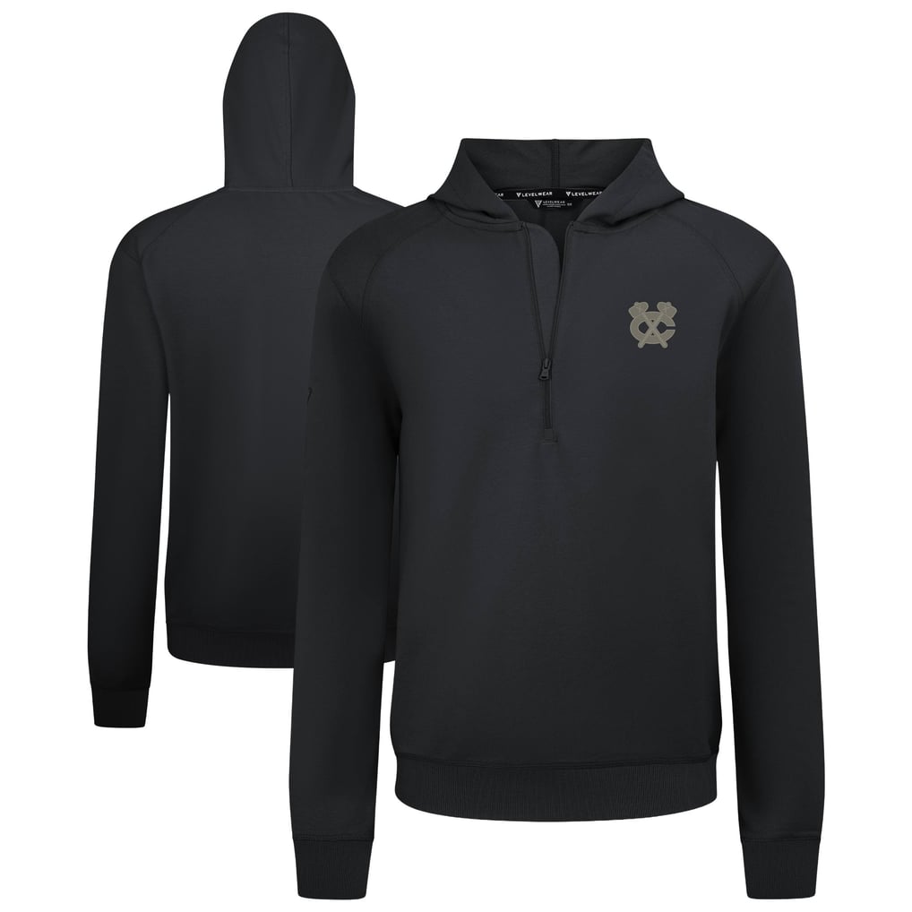  Chicago Blackhawks Levelwear Technic Quarter-Zip Pullover Hoodie - Black