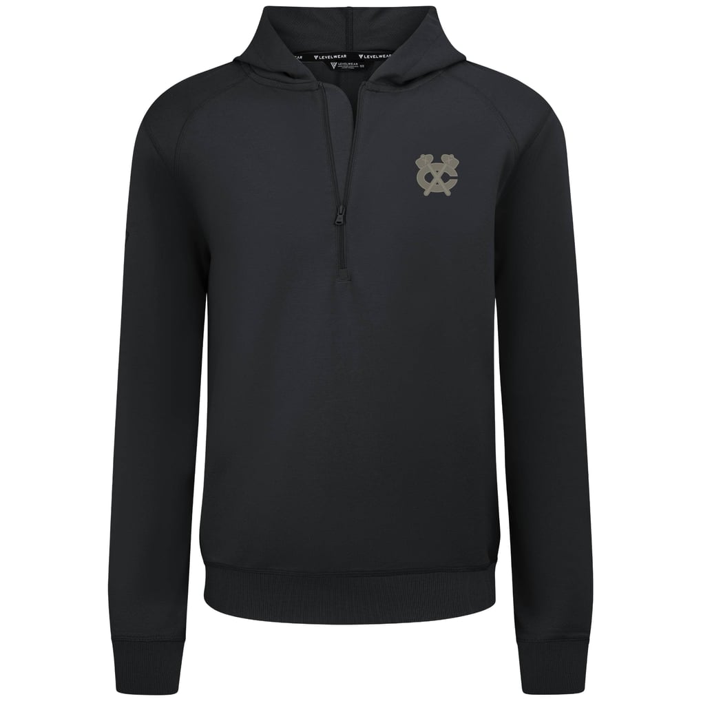  Chicago Blackhawks Levelwear Technic Quarter-Zip Pullover Hoodie - Black