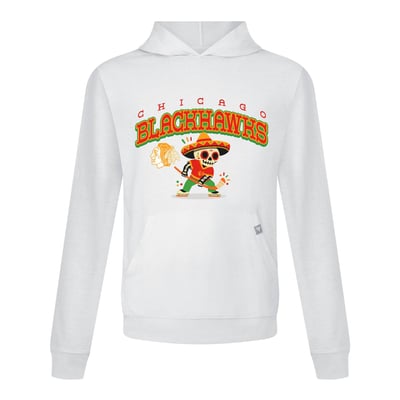 Chicago Blackhawks Levelwear DOTD Sugar Skull Player Relay Hooded T-Shirt - White
