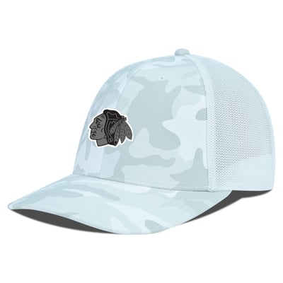 Chicago Blackhawks Levelwear Snow Camo Mesh Stretch Hat - White
