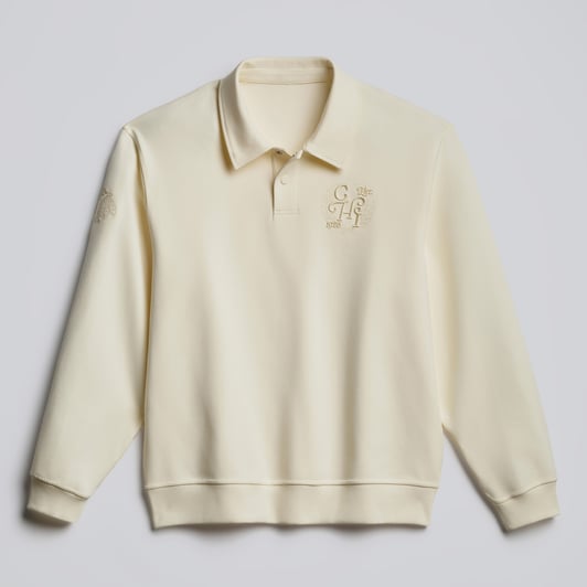 Chicago Blackhawks lululemon Smooth Double-Knit Long-Sleeve Polo - Coconut Ivory