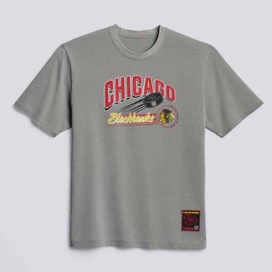 Chicago Blackhawks lululemon Heavyweight Cotton T-Shirt - Dilute Wash Pavement Grey