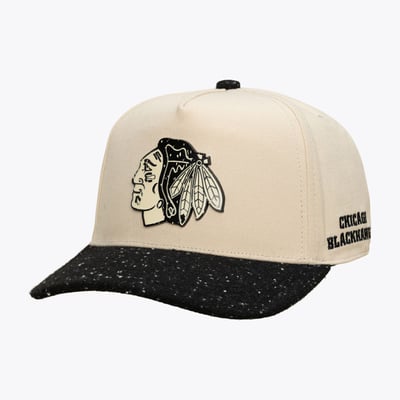 Chicago Blackhawks Mitchell & Ness Cookies & Cream Pro Pinch Snapback Hat - Cream/Black