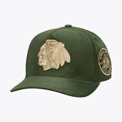  Chicago Blackhawks Mitchell & Ness Pro Pinch Snapback Hat - Olive