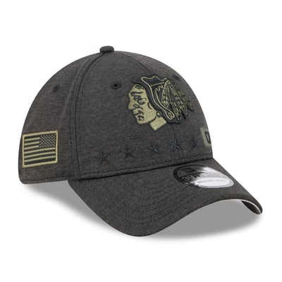 Chicago Blackhawks New Era Stealth Mode Flex 39Thirty Stretch Hat - Black