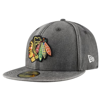 Chicago Blackhawks New Era Washed 59FIFTY Fitted Hat - Black
