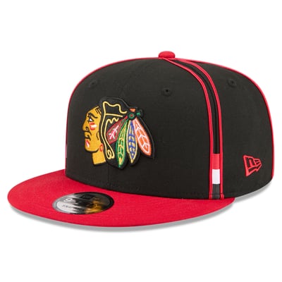 Chicago Blackhawks New Era 9FIFTY Soutache Snapback Hat - Black/Red