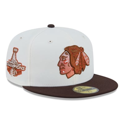 Chicago Blackhawks New Era Pumpkin Spice 59FIFTY Fitted Hat - Cream