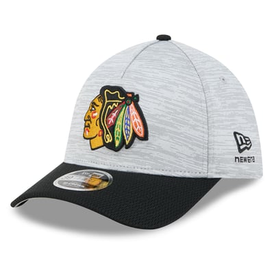 Chicago Blackhawks New Era Digi Tech 39THIRTY A-Frame Stretch Hat - Gray/Black