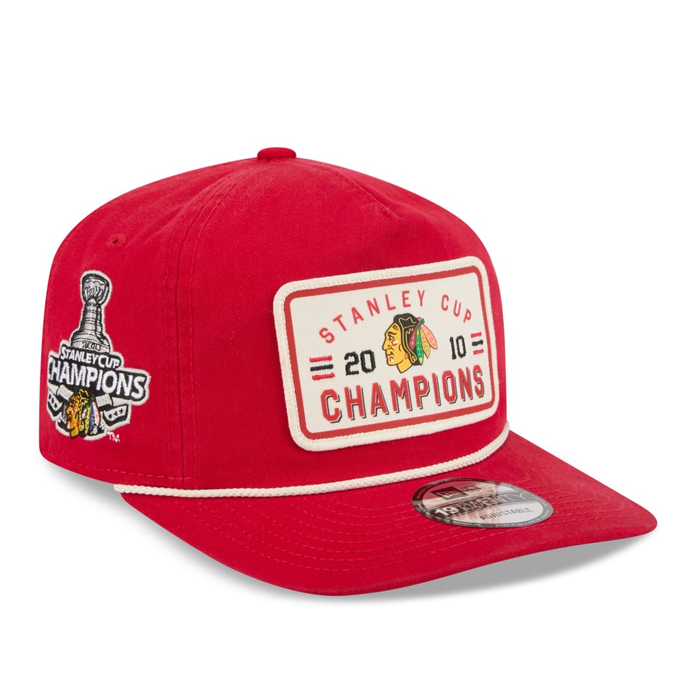  Chicago Blackhawks New Era Throwback Stanley Cup Champions Side Patch 19TWENTY Adjustable Hat - Red