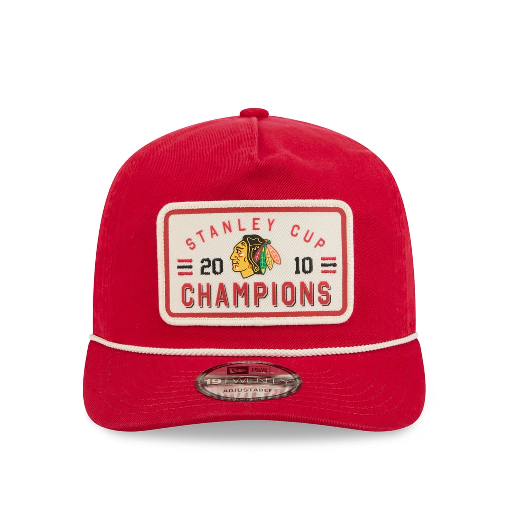  Chicago Blackhawks New Era Throwback Stanley Cup Champions Side Patch 19TWENTY Adjustable Hat - Red