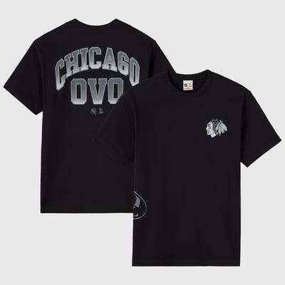 Chicago Blackhawks OVO x NHL Single-Sided Seam T-Shirt - Black