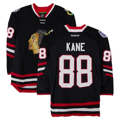 Patrick Kane Chicago Blackhawks Fanatics Authentic Practice-Used #88 Black Jersey vs. Pittsburgh Penguins on March 1, 2014 - Worn During Warm-Ups